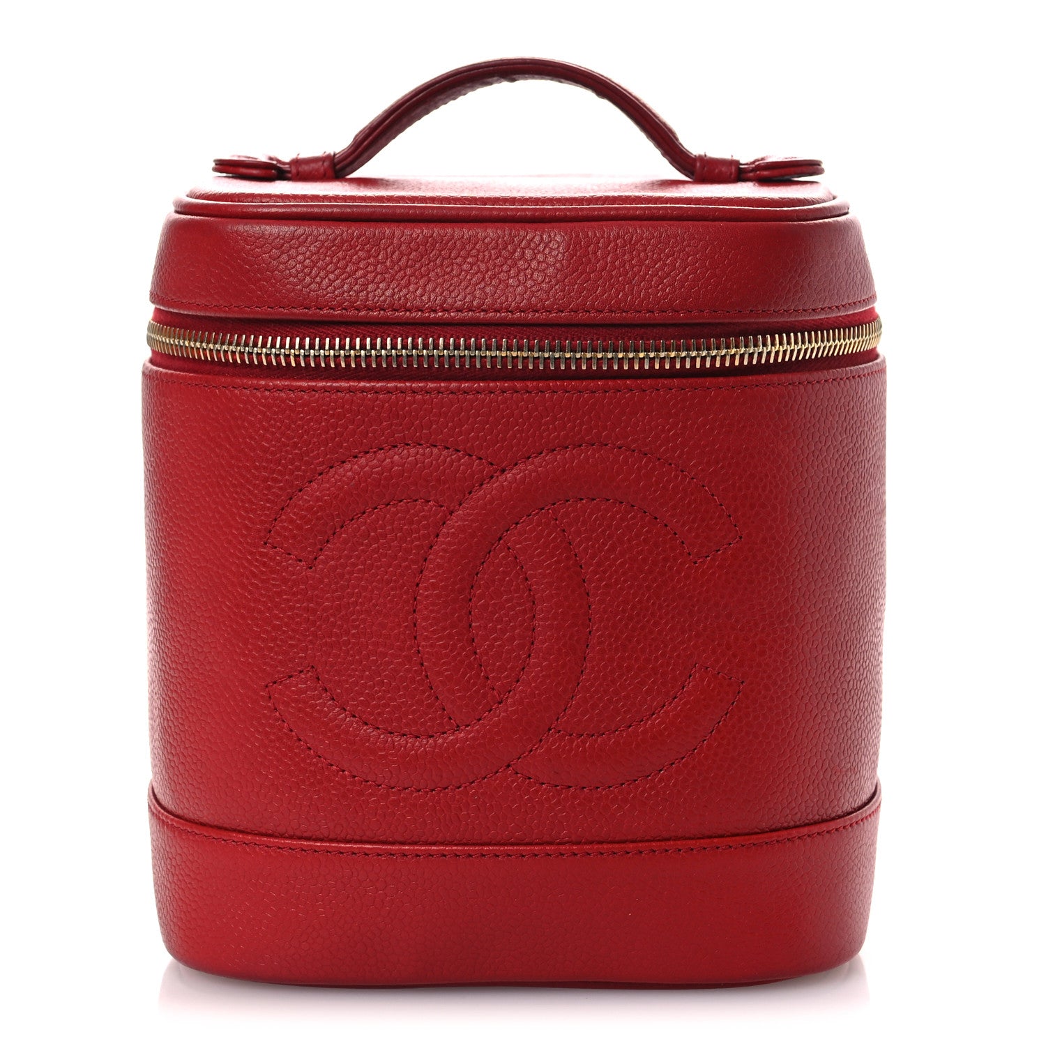 Chanel Caviar Vanity Cosmetic Case Red 1 of 16