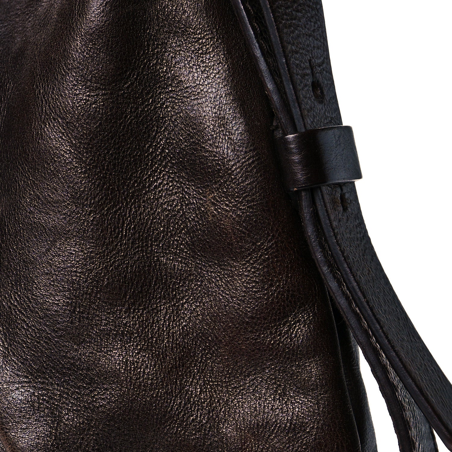 Saint Laurent Buffalo Leather Medium Mombasa Horn Bag Brown 12 of 16