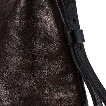 Saint Laurent Buffalo Leather Medium Mombasa Horn Bag Brown 12 of 16