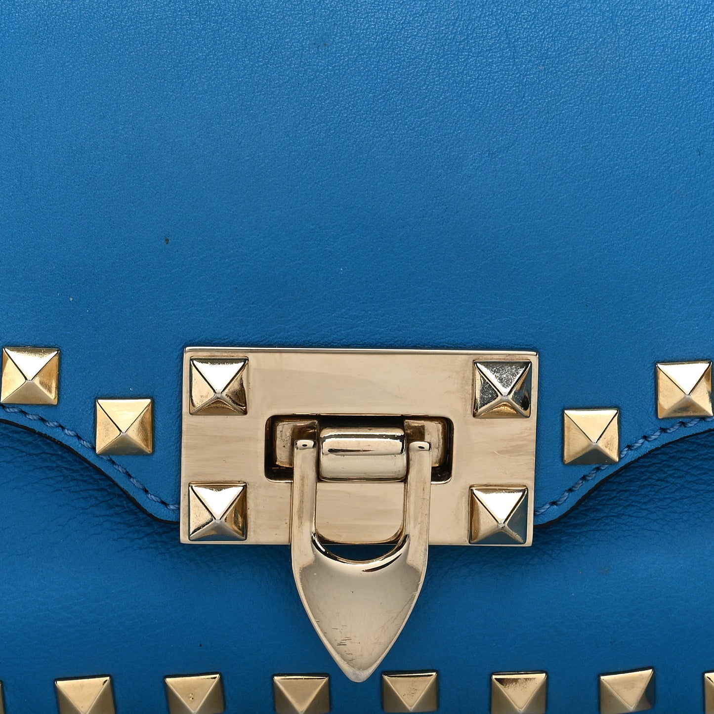 Vitello Mini Rockstud Flap Saddle Crossbody Bag Parrot
