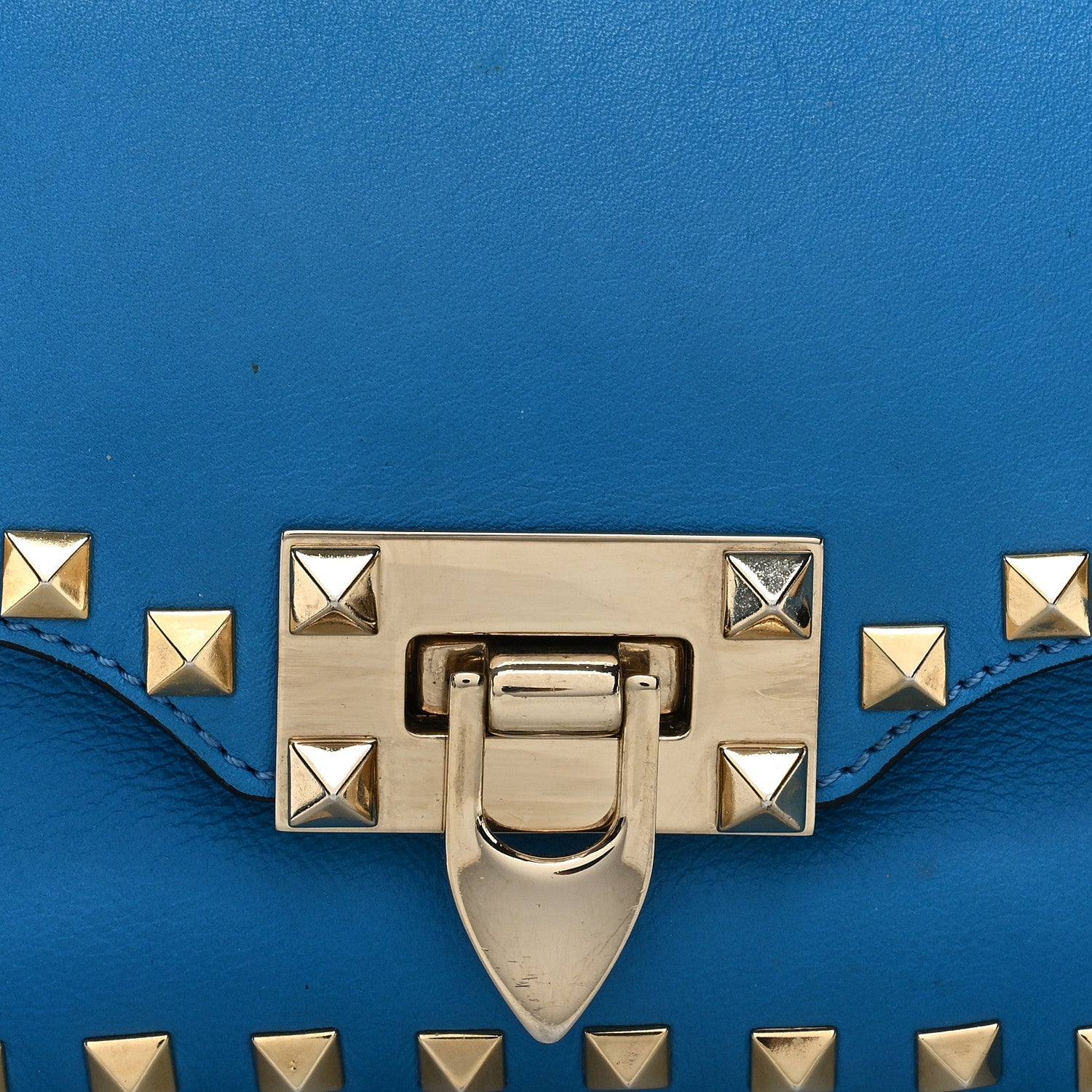 Valentino Garavani Vitello Mini Rockstud Flap Saddle Crossbody Bag Parrot 7 of 9