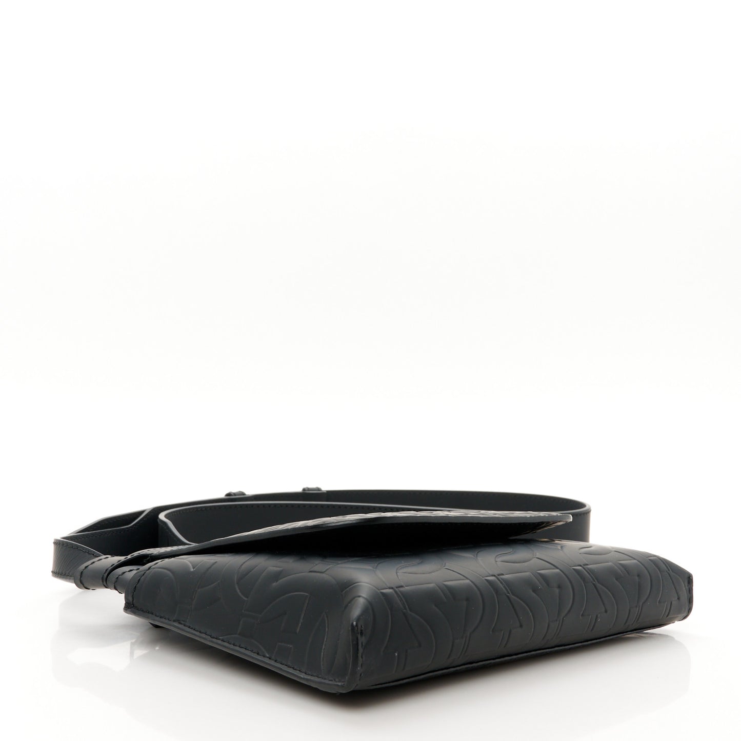 Calfskin Gancini Embossed Brooklyn Crossbody Bag Black