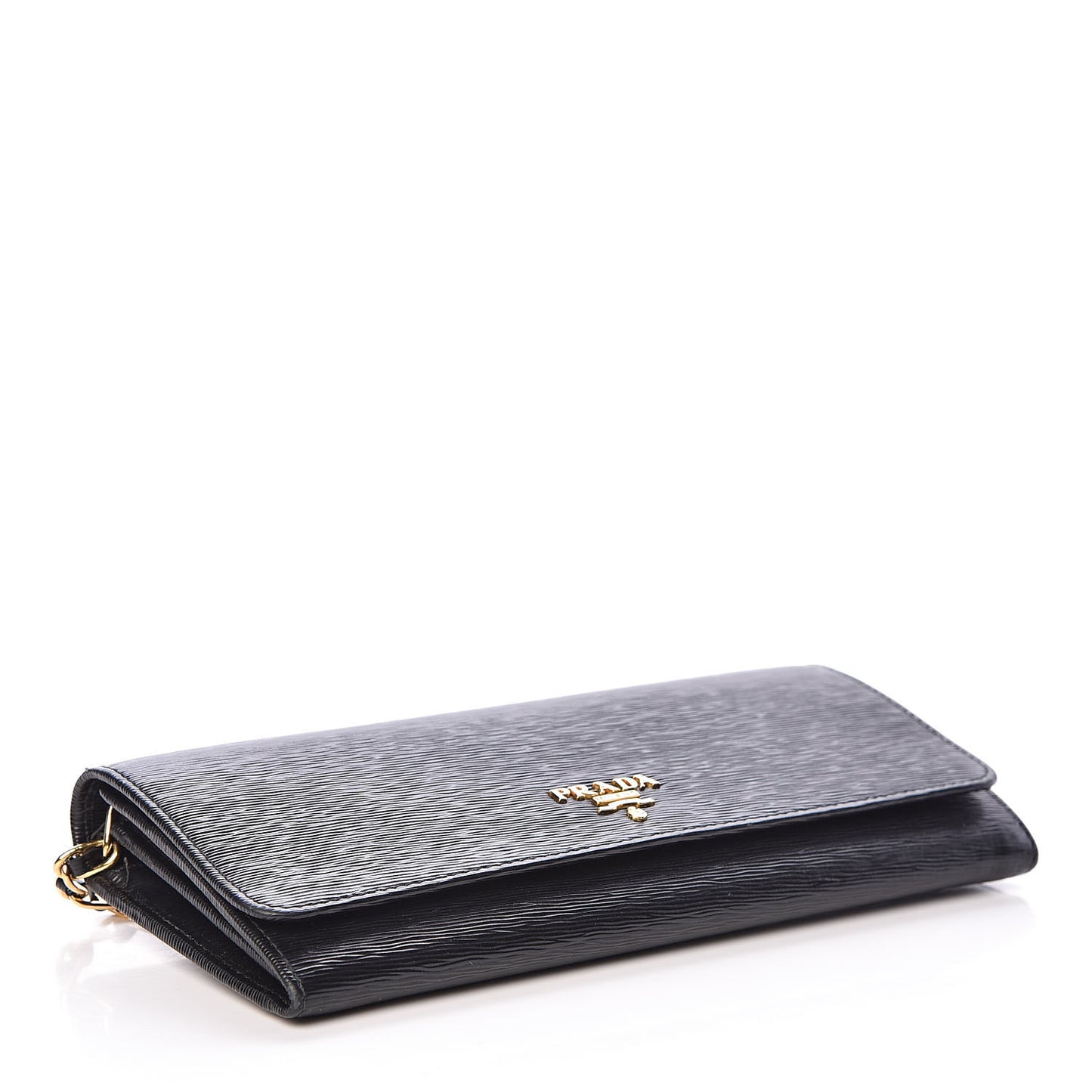Vitello Move Metal Oro Chain Wallet Black