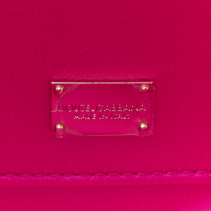 Dolce & Gabbana Satin Crystal Chain Pochette Rosa Shocking 6 of 12