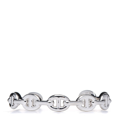 Hermes Sterling Silver MM Chaine d'Ancre Enchainee Cuff Bracelet LG 1 of 5