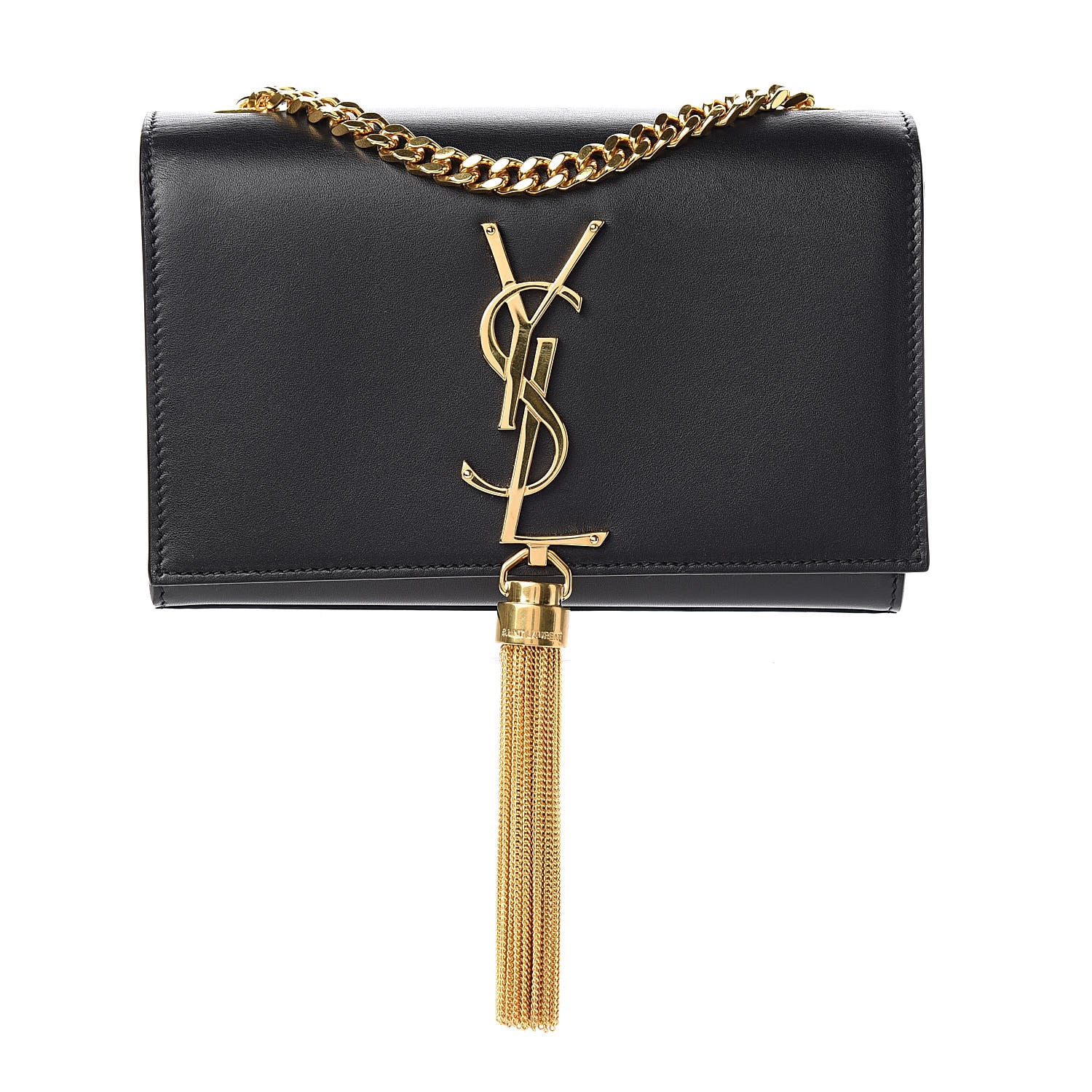 Saint Laurent Calfskin Small Classic Monogram Kate Tassel Satchel Black 1 of 9