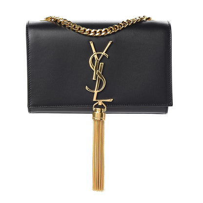 Saint Laurent Calfskin Small Classic Monogram Kate Tassel Satchel Black 1 of 9
