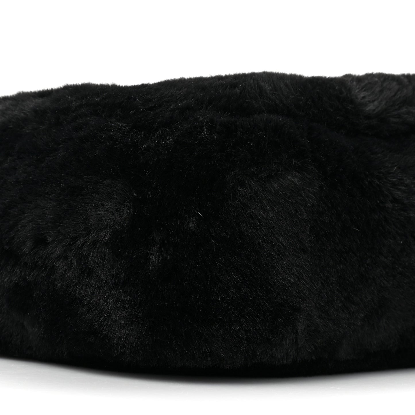 Faux Fur Plush Snapshot Camera Bag Black