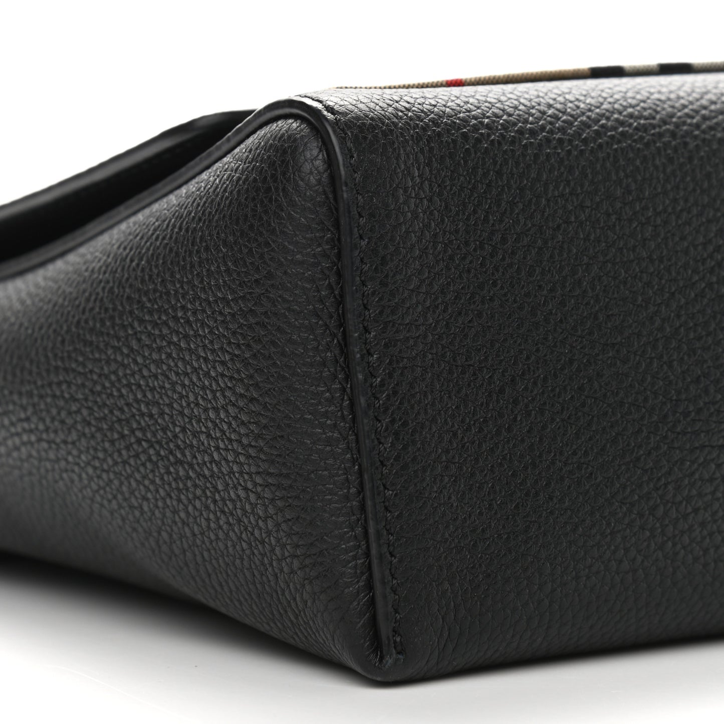 Grainy Calfskin Vintage Check Note Crossbody Bag Black