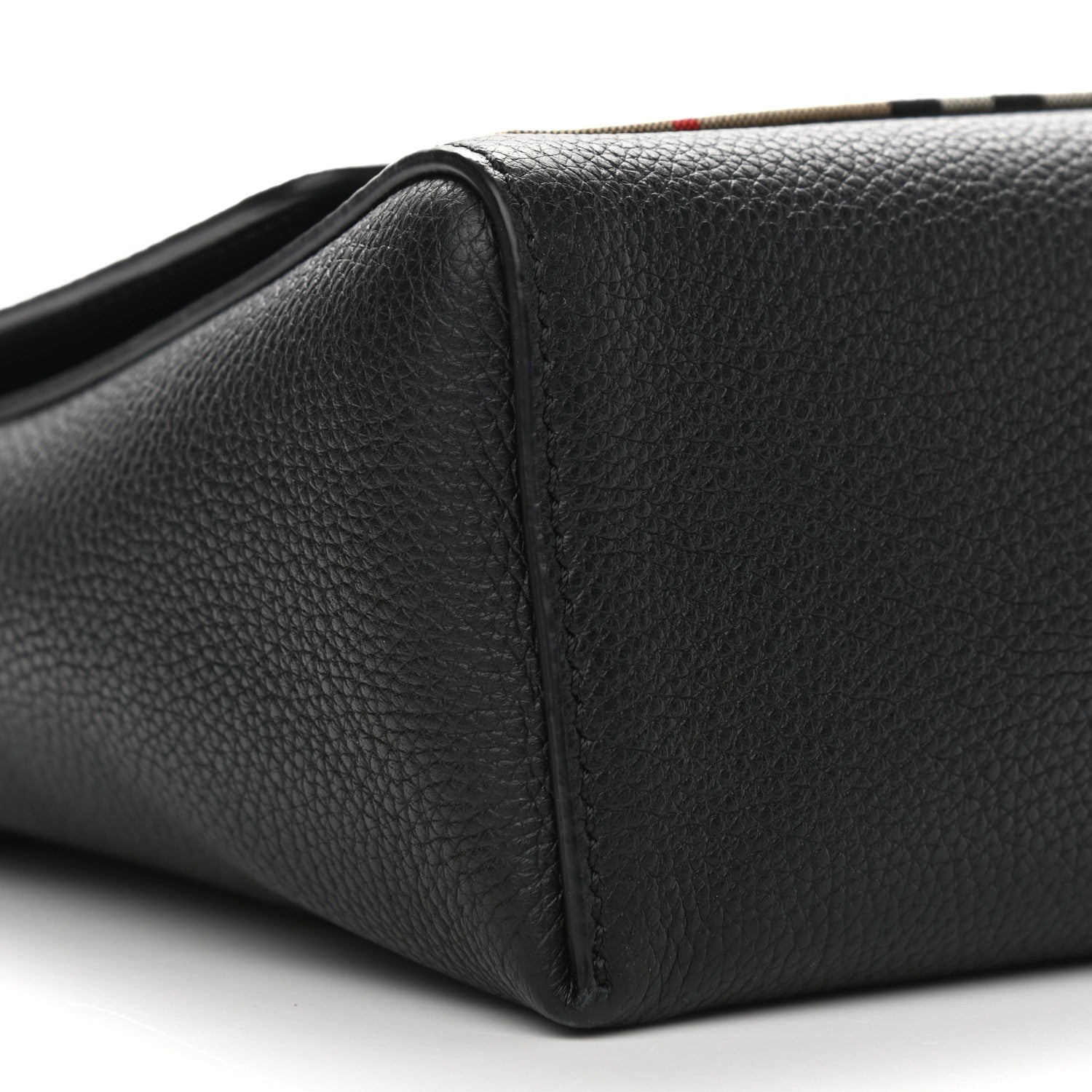 Burberry Grainy Calfskin Vintage Check Note Crossbody Bag Black 5 of 8