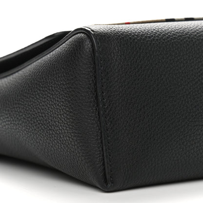 Burberry Grainy Calfskin Vintage Check Note Crossbody Bag Black 5 of 8