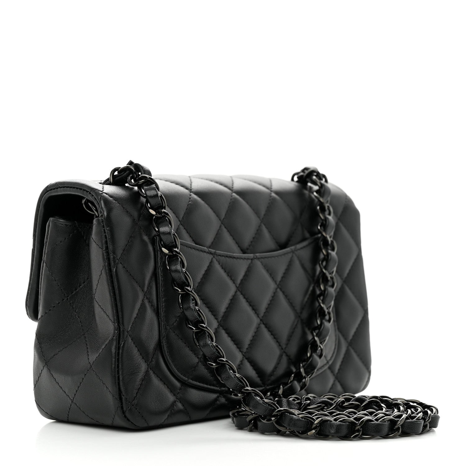 Chanel Lambskin Quilted Mini Rectangular Flap So Black 3 of 11
