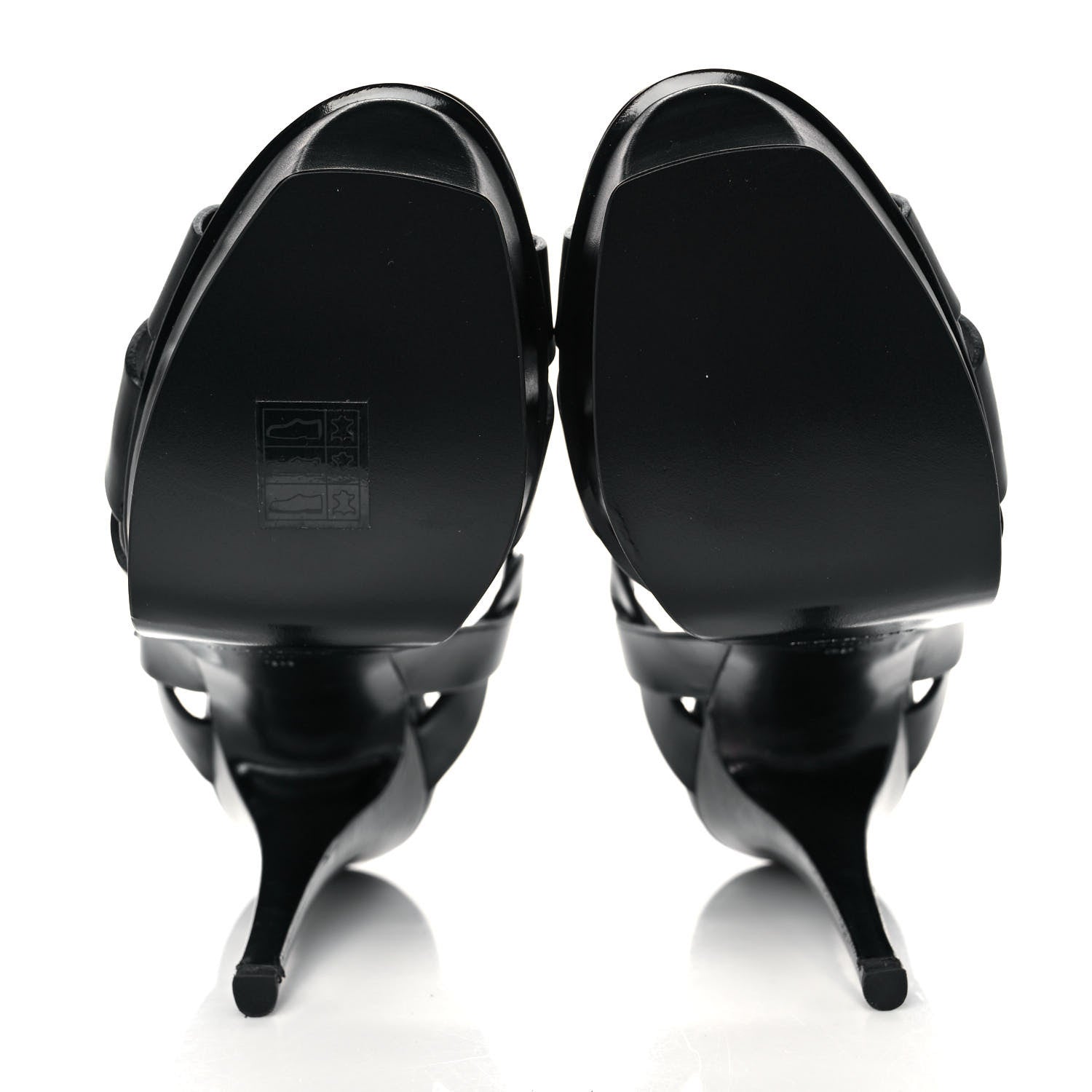 Saint Laurent Calfskin Tribute 105 Platform Sandals 38 Black 5 of 9