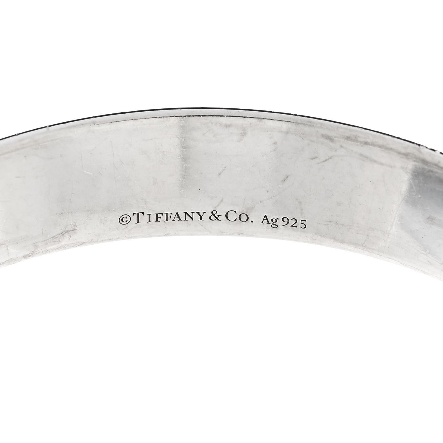Tiffany Sterling Silver Diamond Return To Tiffany Narrow Cuff Bracelet 3 of 3