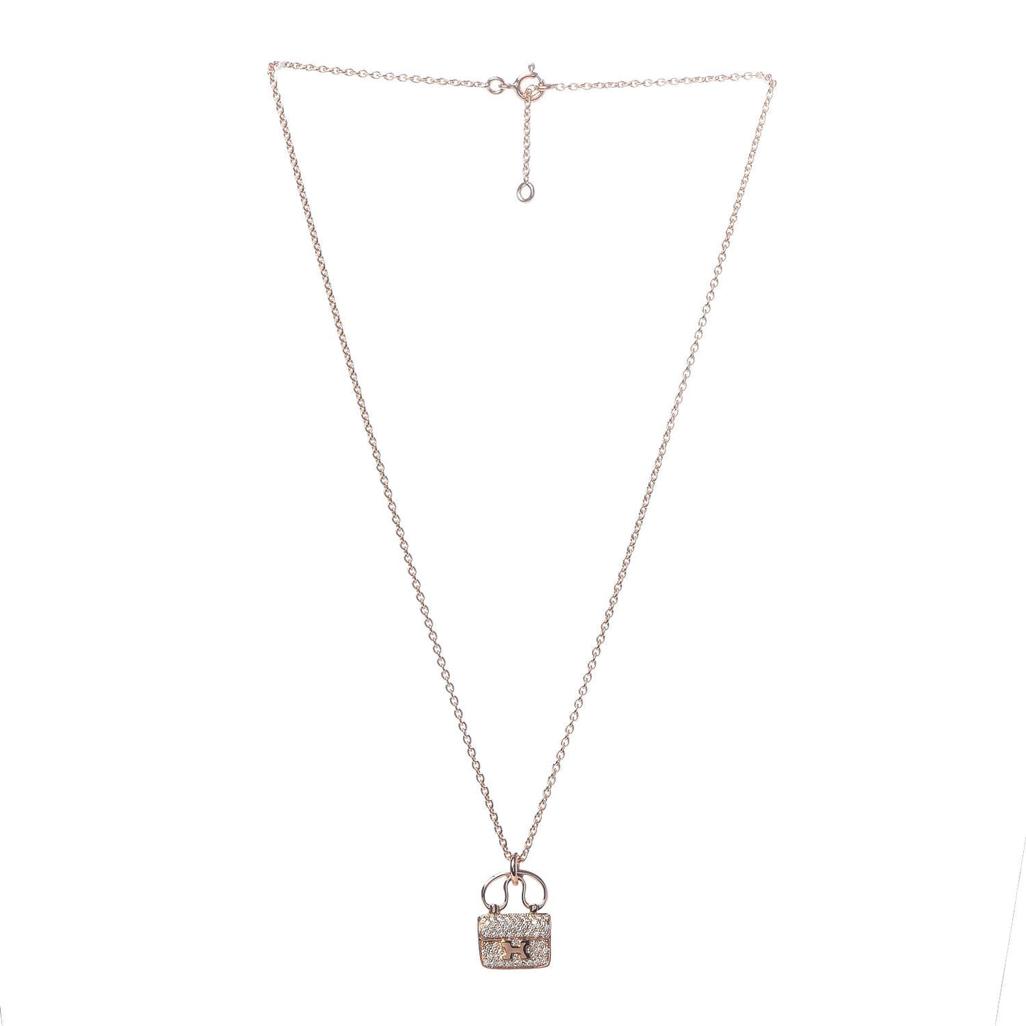 18K Rose Gold Diamond Constance Amulette Pendant Necklace
