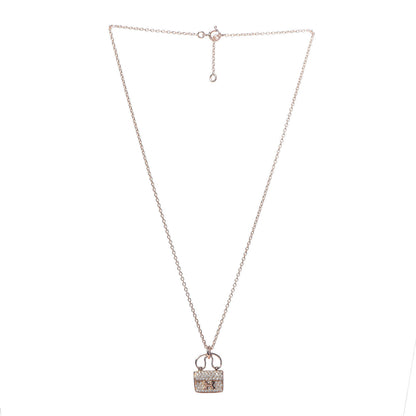 Hermes 18K Rose Gold Diamond Constance Amulette Pendant Necklace 3 of 5