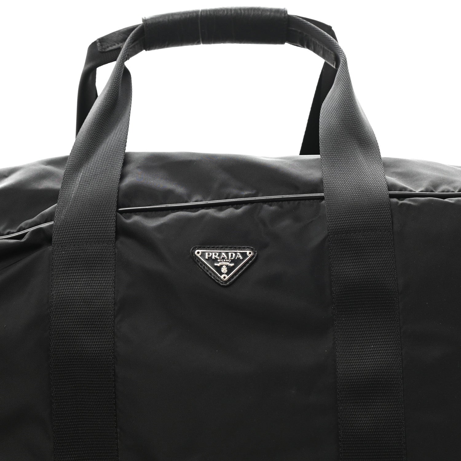 Prada Tessuto Nylon Saffiano Viaggio Duffle Black 7 of 14
