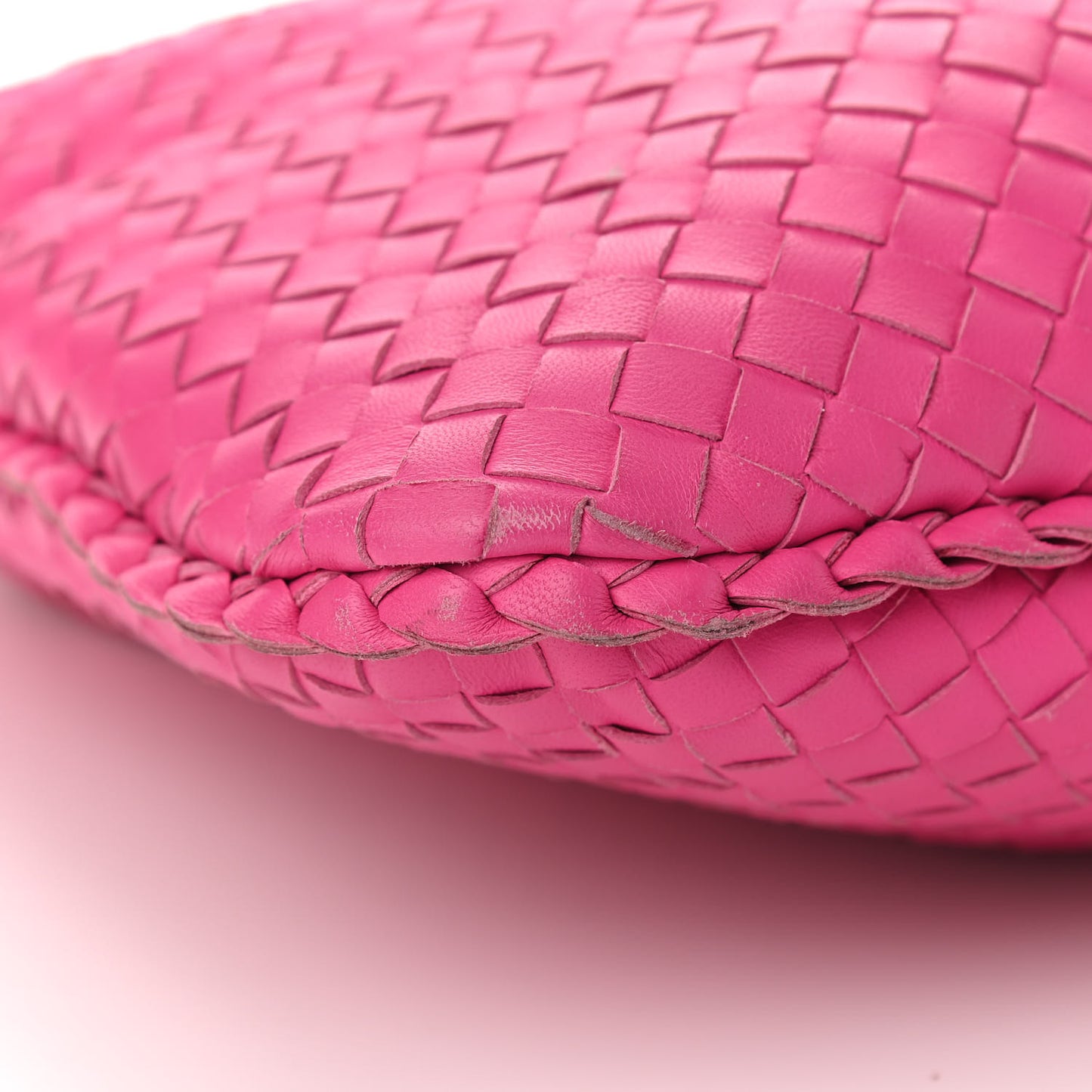 Nappa Intrecciato Large Veneta Hobo Rosa Shock