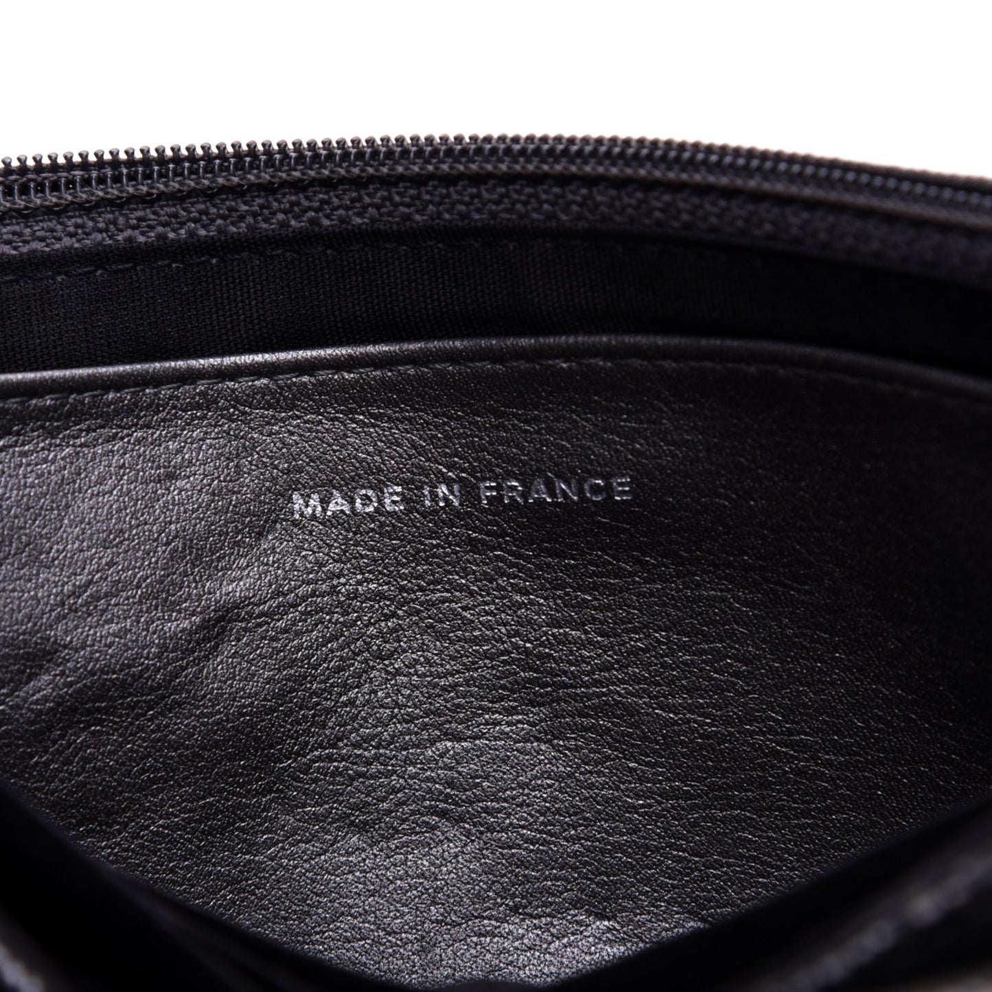 Metallic Caviar Half Moon Wallet On Chain WOC Dark Silver
