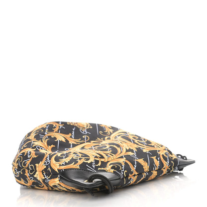 Versace Nylon Barocco Signature Print Drawstring Backpack Black 4 of 12