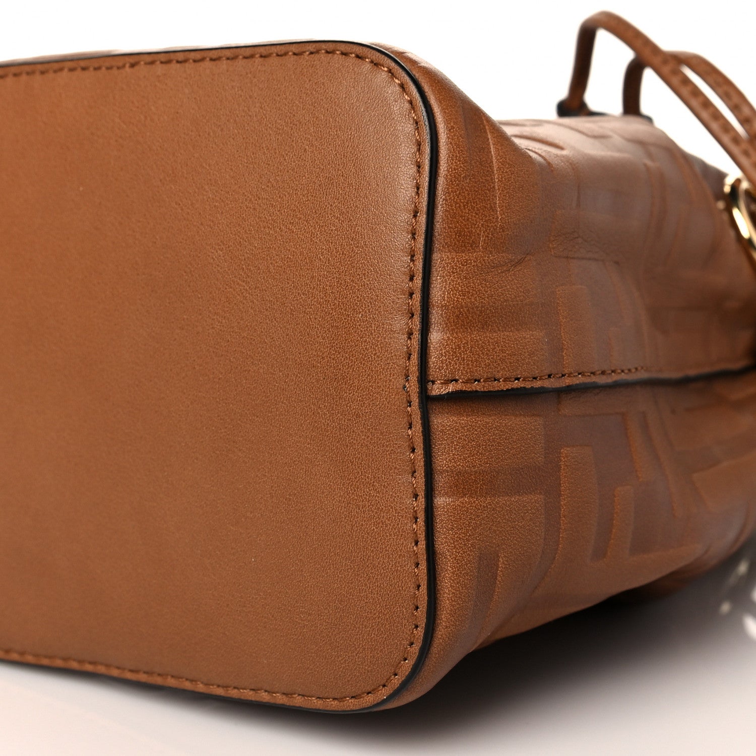 Fendi Vitello Cristallo Nature F is Fendi FF 1974 Embossed Mini Mon Tresor Bucket Bag Cuoio 10 of 10
