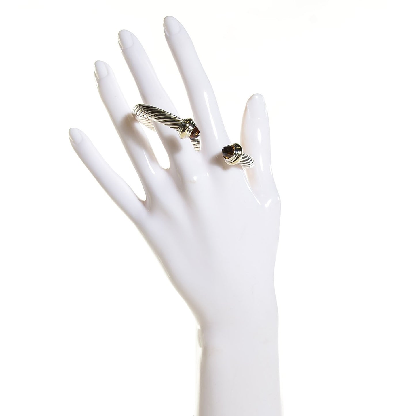 Sterling Silver 14K Yellow Gold Citrine 7mm Cable Classics Bracelet