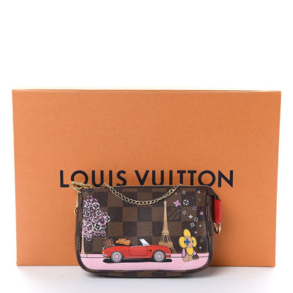 Louis Vuitton Damier Ebene 2019 Christmas Animation Mini Pochette Accessories Red 10 of 10