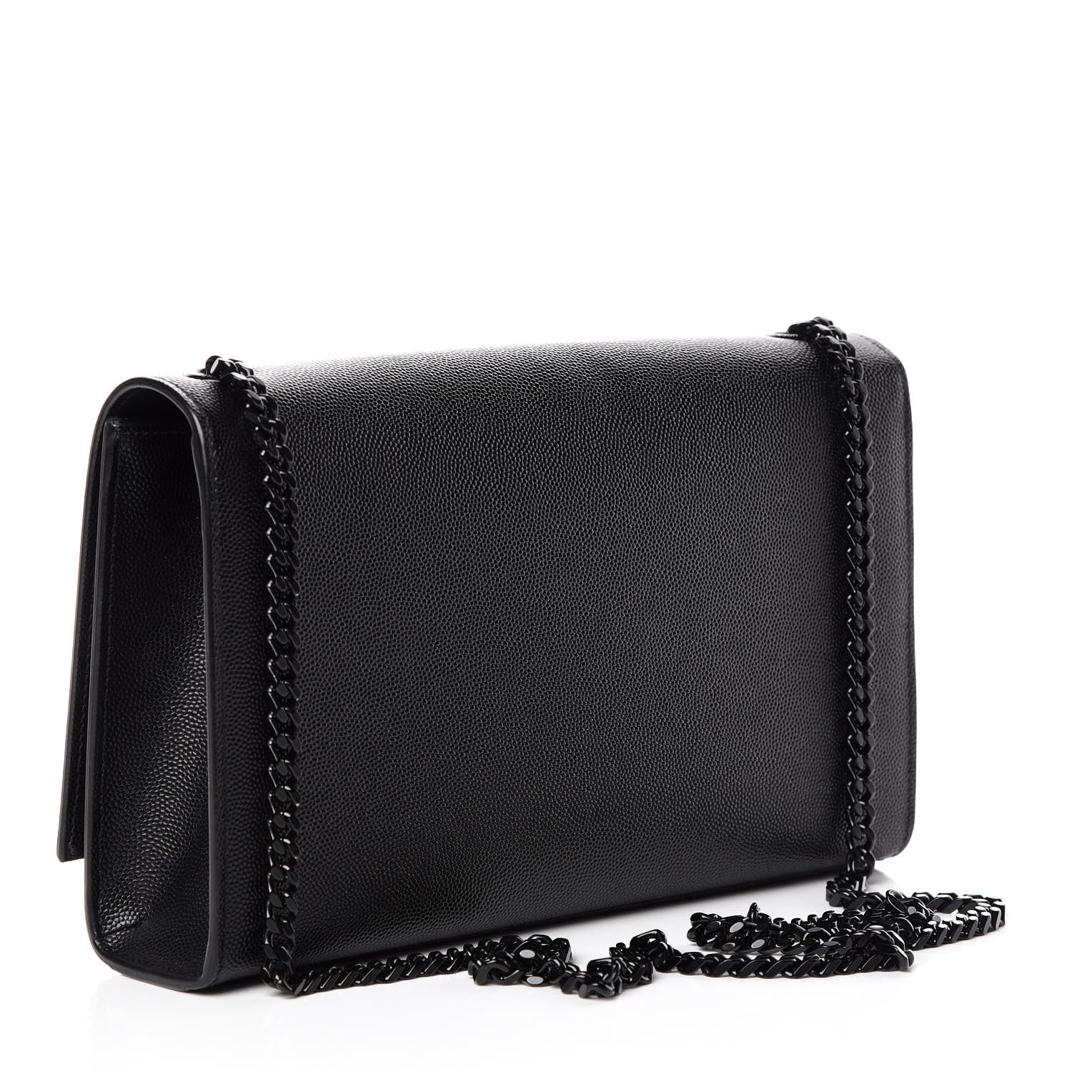 Saint Laurent Grain De Poudre Medium Star Monogram Kate Satchel Black 3 of 9