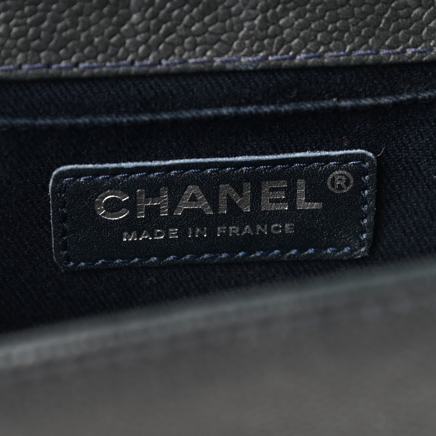 Chanel Caviar Stitched Medium Boy Flap Blue 5 of 9