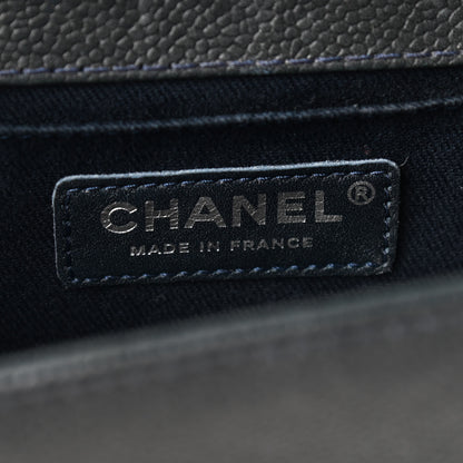 Chanel Caviar Stitched Medium Boy Flap Blue 5 of 9