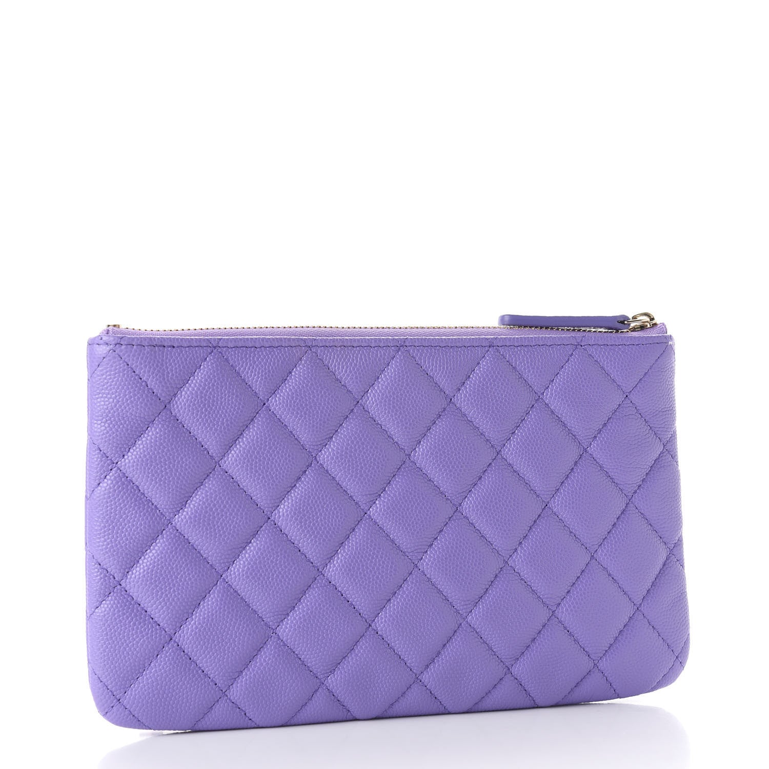 Chanel Caviar Quilted Small Zipped Pouch Purple 2 of 9