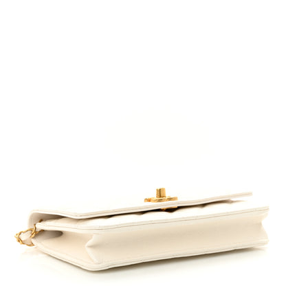 Chanel Pearly Caviar Quilted Fit For You Wallet On Chain WOC White 4 of 12