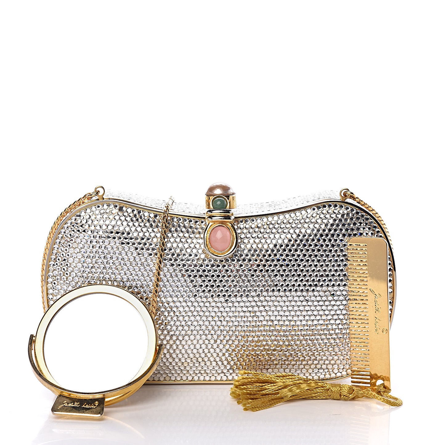 Swarovski Crystal Minaudiere Clutch Gold