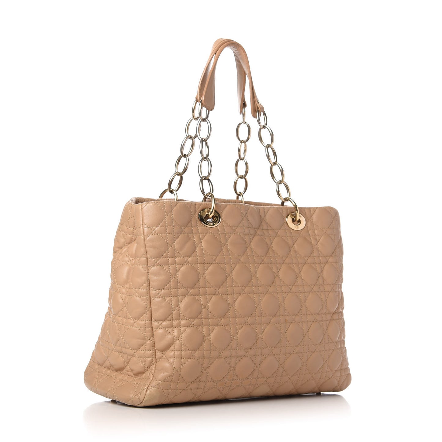 Lambskin Cannage Large Dior Soft Shopping Tote Beige