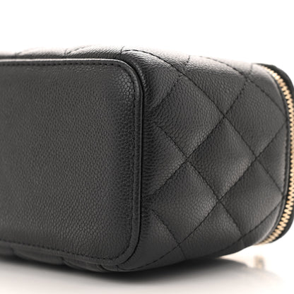 Chanel Caviar Quilted Small Tiny CC Vanity Case With Chain Black 10 of 15