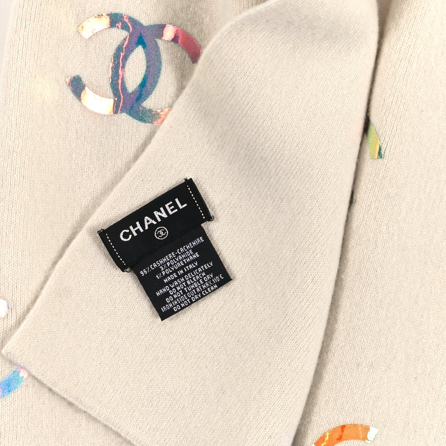 Cashmere Iridescent CC Scarf Ivory
