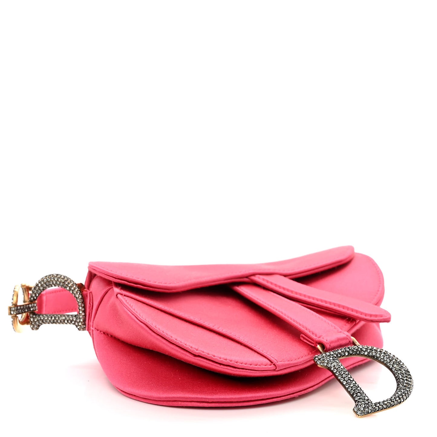 Satin Crystal Mini Saddle Bag Light Shock