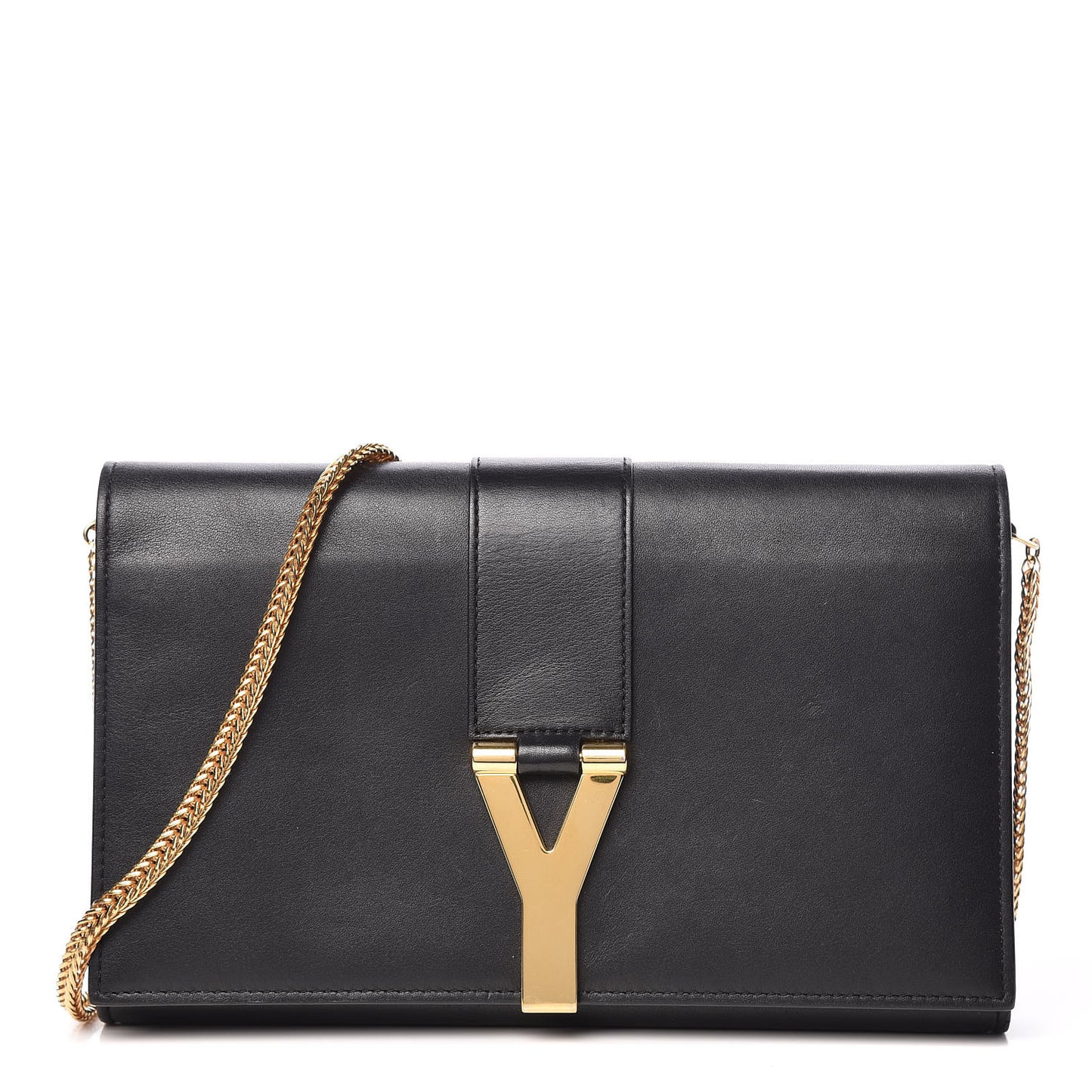 Calfskin Classic Y Ligne Chain Wallet Black