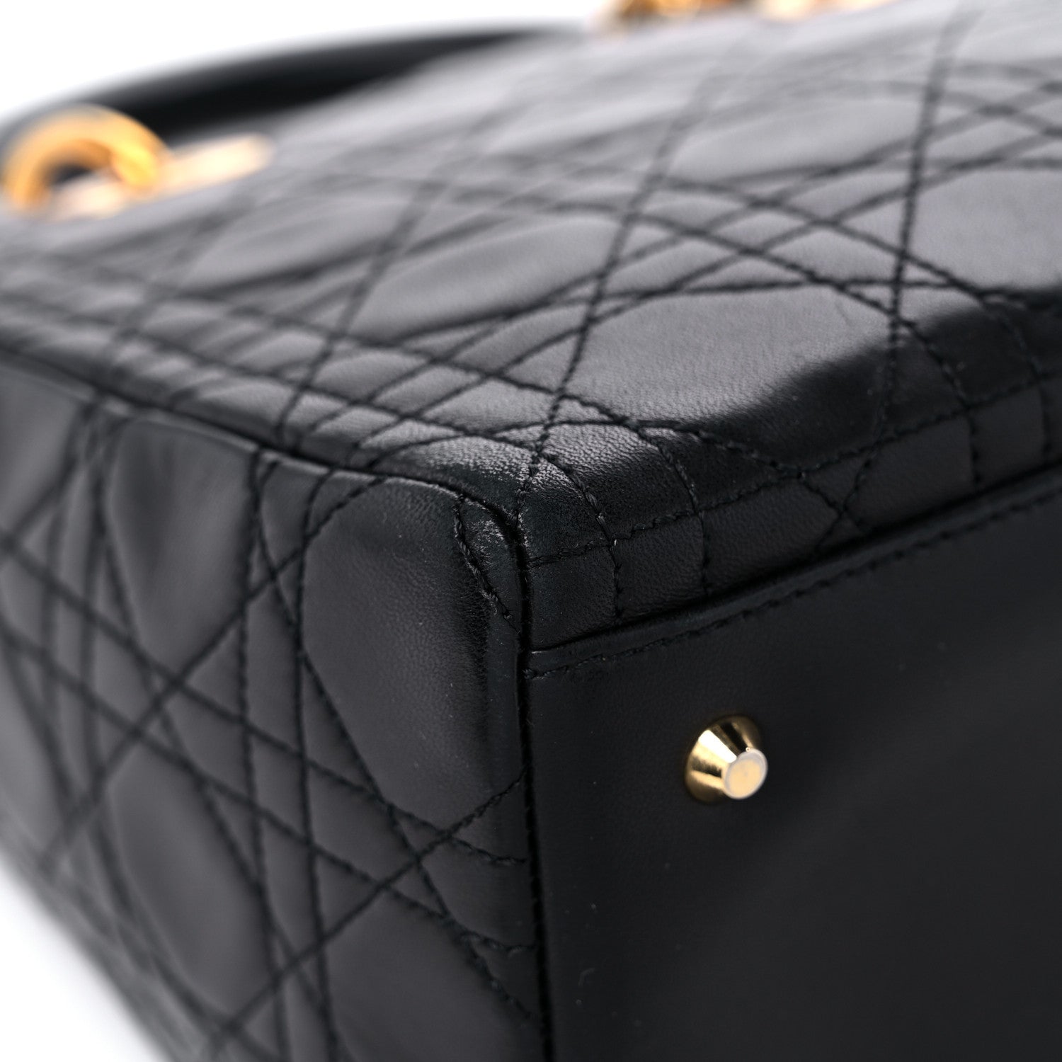 Christian Dior Lambskin Cannage Medium Lady Dior Black 8 of 15