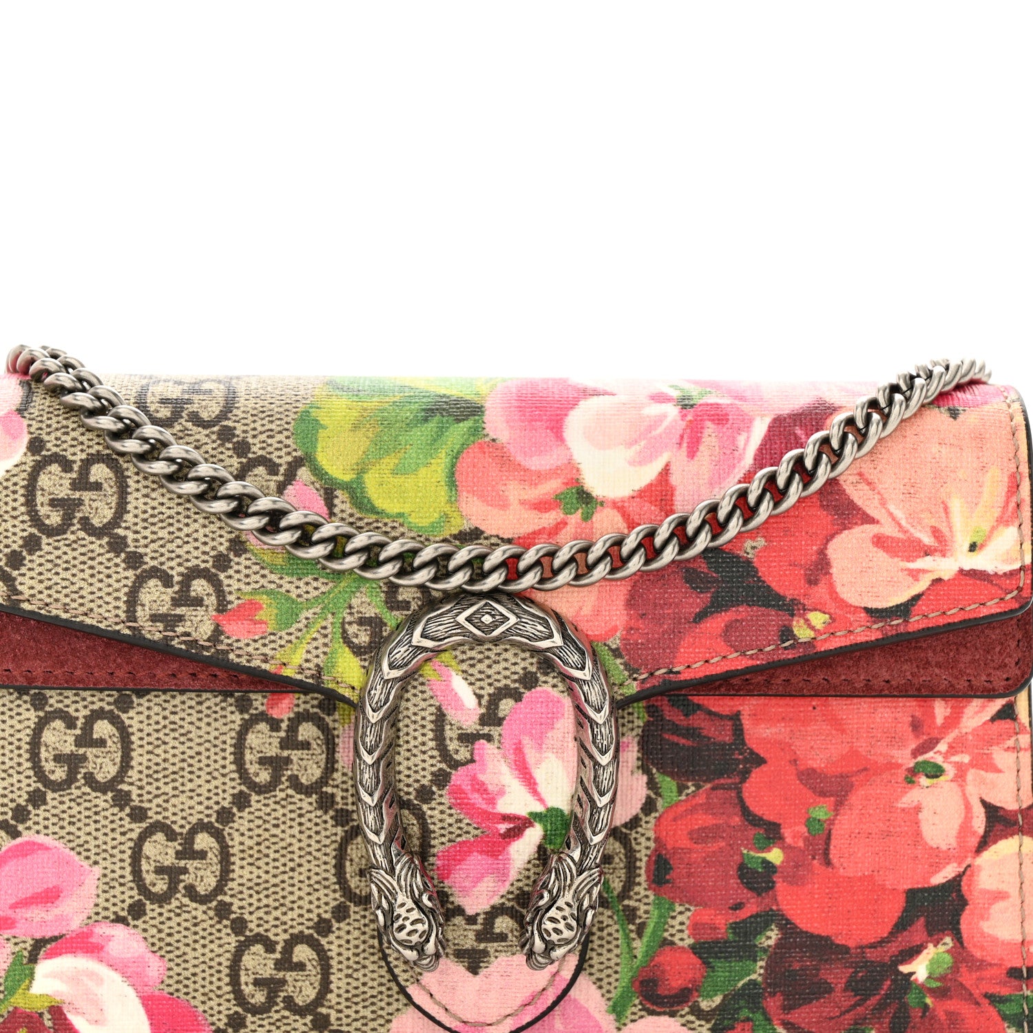 Gucci GG Supreme Monogram Blooms Super Mini Dionysus Shoulder Bag Beige Multicolor Dry Rose 7 of 10