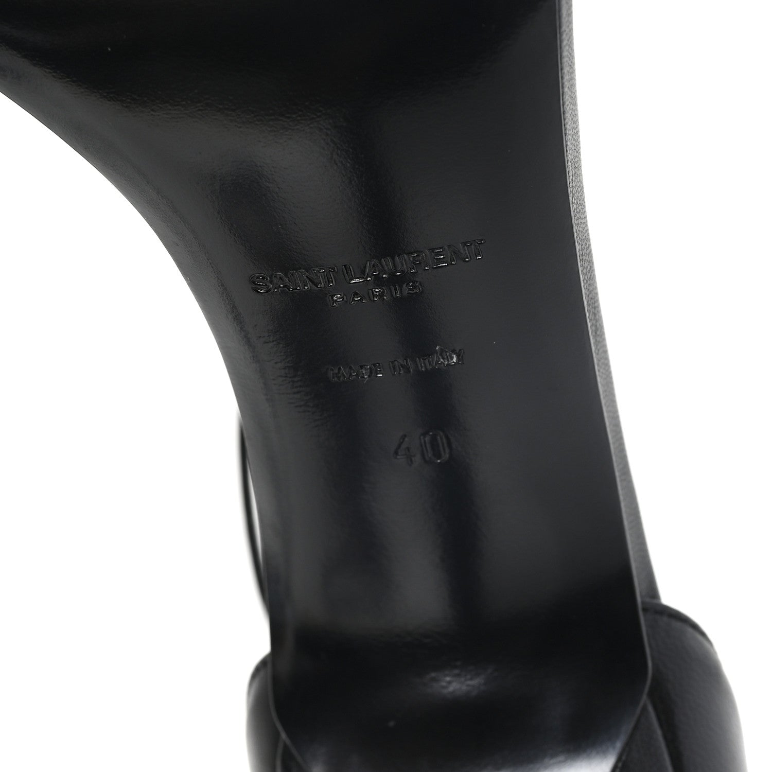 Saint Laurent Calfskin Amber 105 Ankle Strap Sandals 40 Black 7 of 10