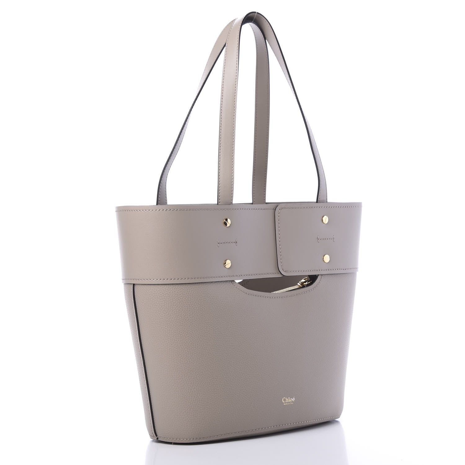 Chloe Smooth Grained Calfskin Small Aby Tote Motty Grey 3 of 10