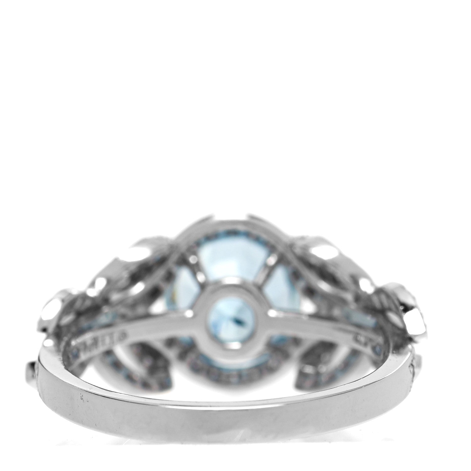 Tiffany Platinum Aquamarine Diamond 1.54ct Double Bow Ring 52 6 3 of 6