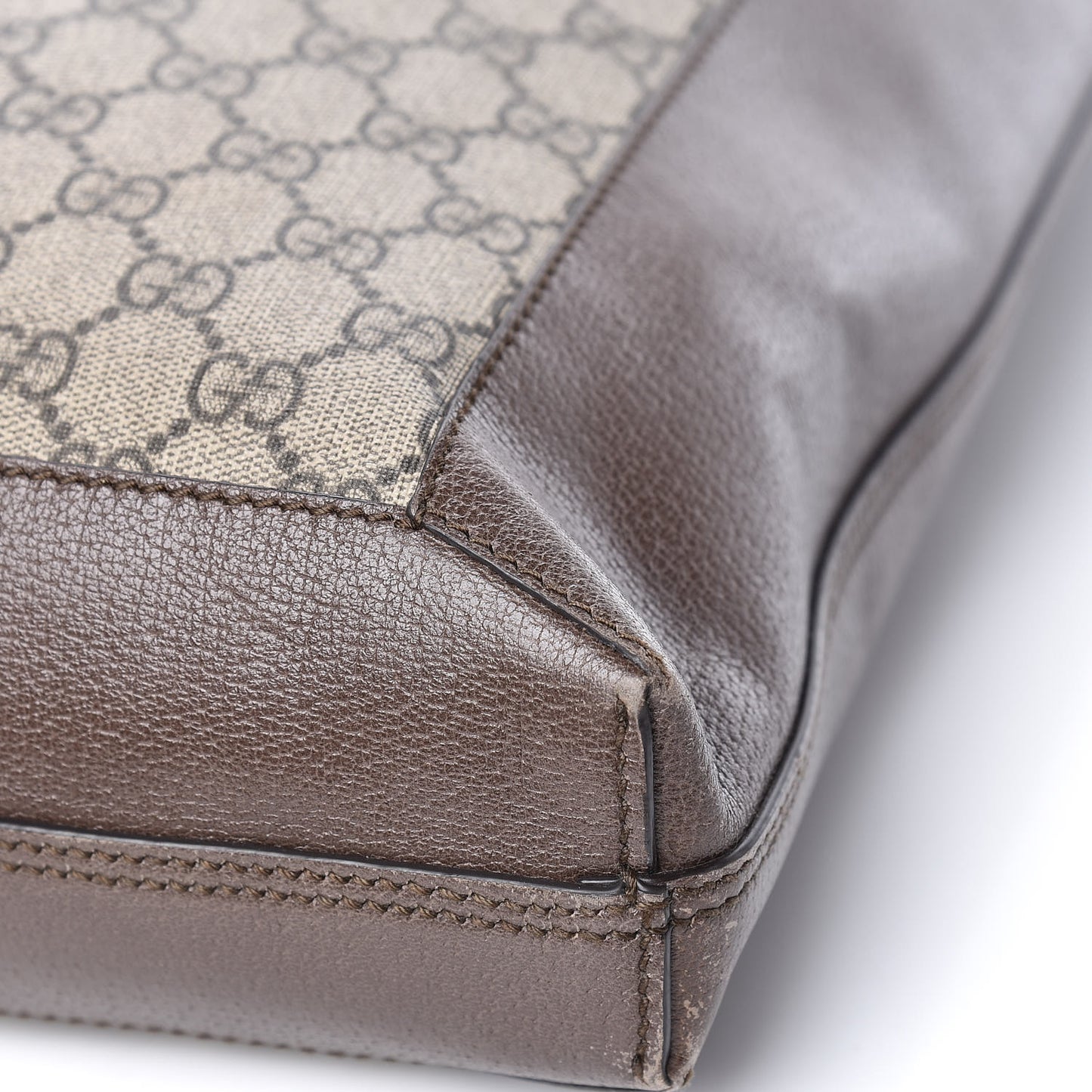 GG Supreme Monogram Web Large Ophidia Vertical Shopping Tote Brown
