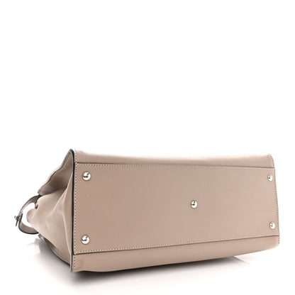 Fendi Vitello Seta Plexiglass Granite Large Peekaboo Iconic Satchel Tortora 4 of 11