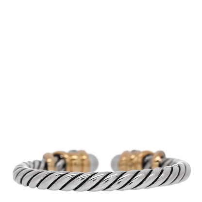 David Yurman Sterling Silver 18K Yellow Gold Diamond Pearl Petite Helena Ring 57 8 3 of 5