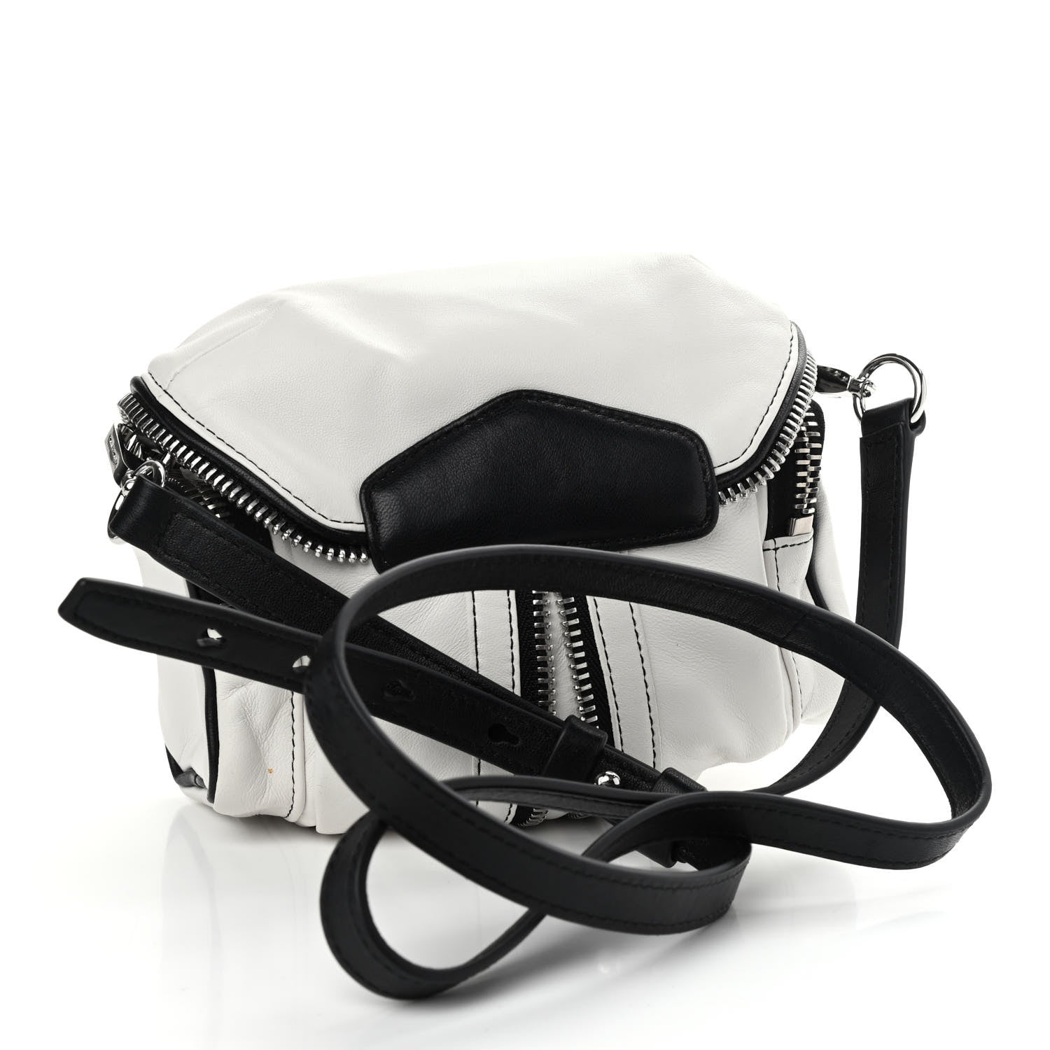 Alexander Wang Lambskin Micro Marti Crossbody White Black 3 of 9