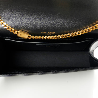 Saint Laurent Grain De Poudre Medium Classic Monogram Kate Satchel Black 4 of 10