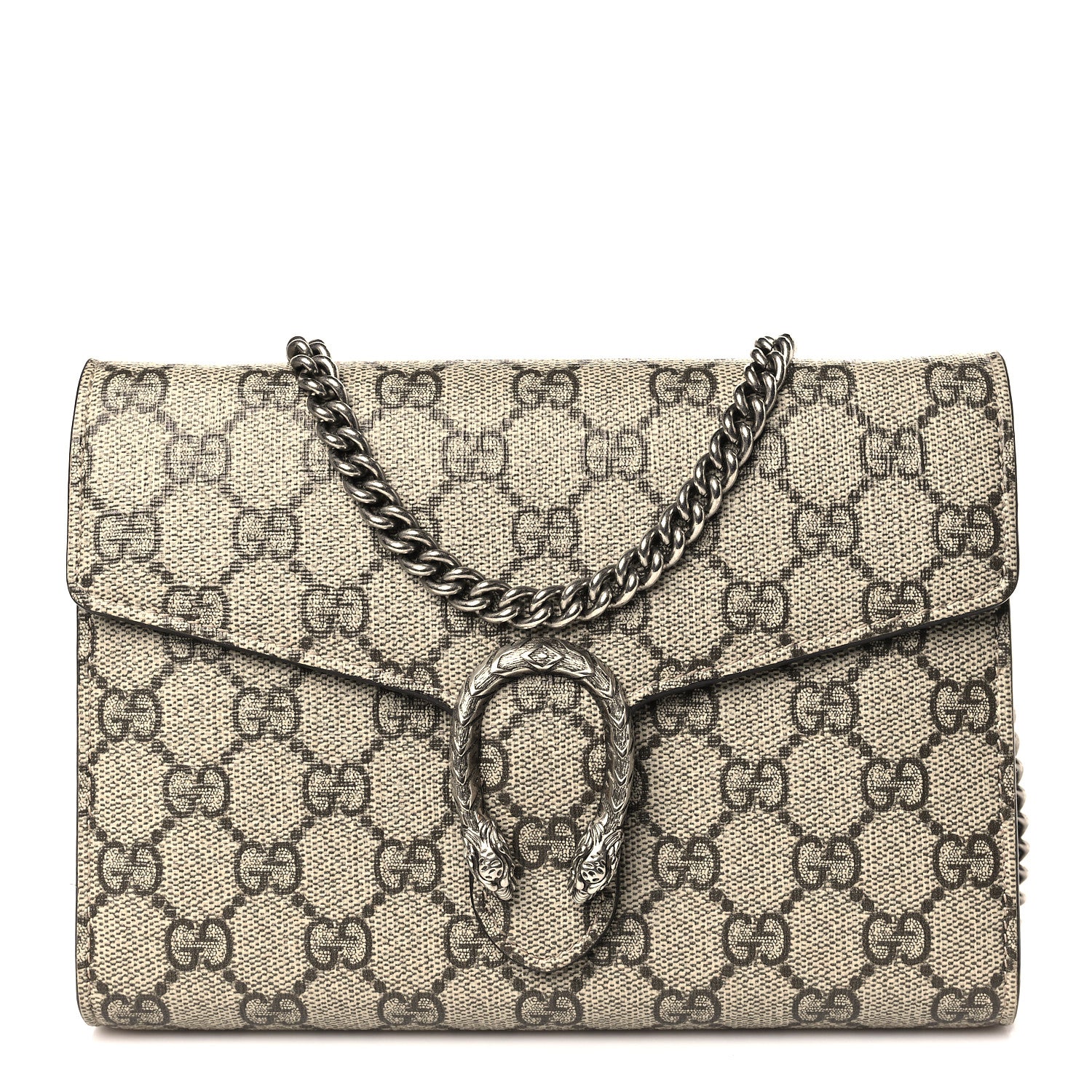 Gucci GG Supreme Monogram Mini Dionysus Chain Wallet Beige Taupe 1 of 9