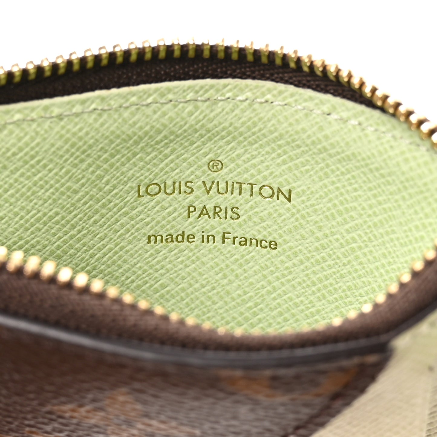 Monogram Coin Card Holder Light Green
